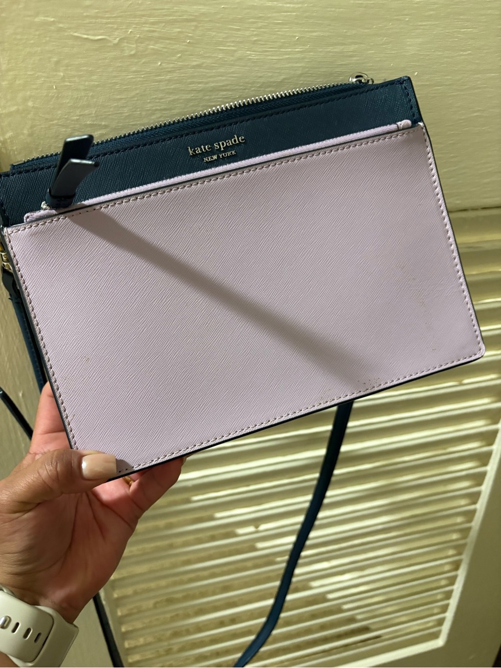 kate spade Two-Tone Crossbody Bag - Light Pink & Navy Cameron Zip crossbody bag